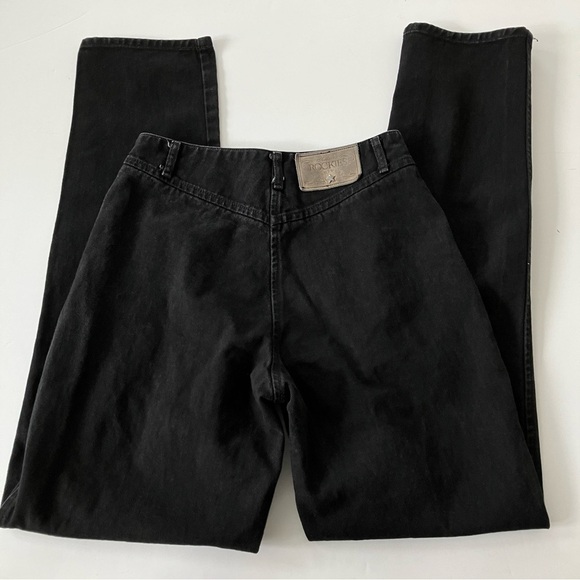 Rockies | Vintage Black Denim XL Inseam High Waist Cotton Jeans 32 - Picture 5 of 6